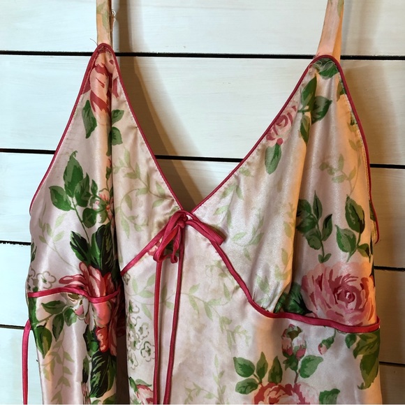 Vintage Floral Adonna Satin Nightgown Size Cl - Picture 2 of 4